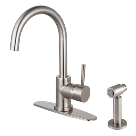 Gourmetier LS8578DLBS Single-Handle Kitchen Faucet with Brass Sprayer, Brushed Nickel LS8578DLBS